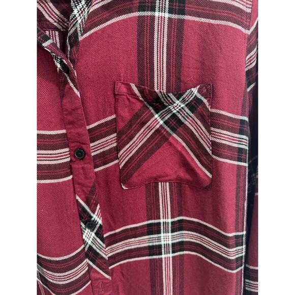 Rails maroon/black/white plaid button up - Picture 3 of 5